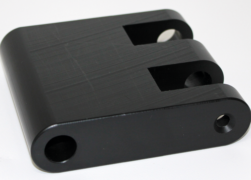 Parallelmekanisme i sort POM plast til fødevareproduktion