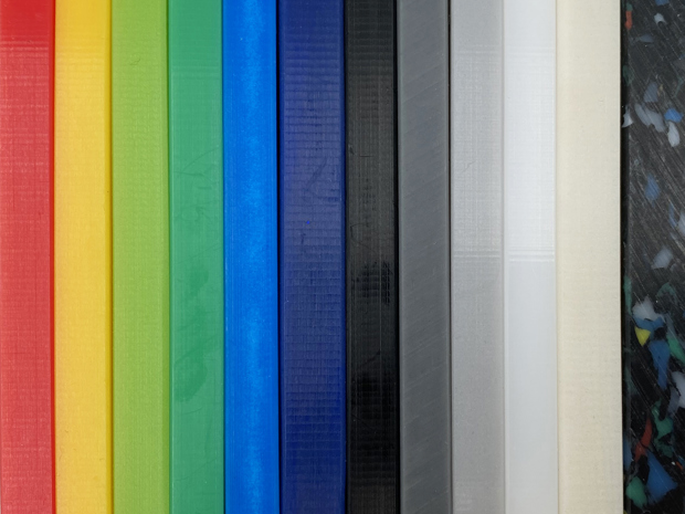 PEHD plastics in various colours