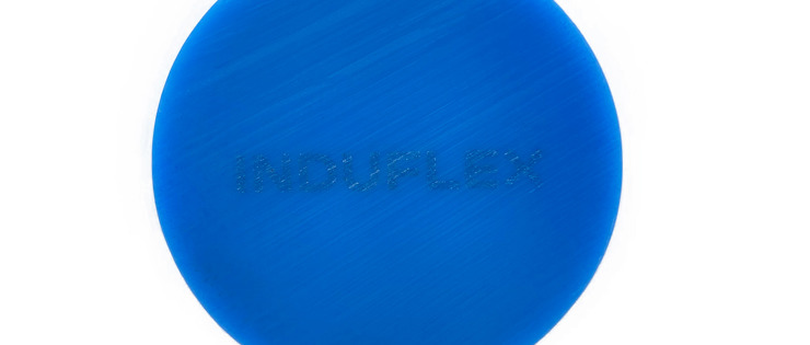 Laser engraving in blue PA 6