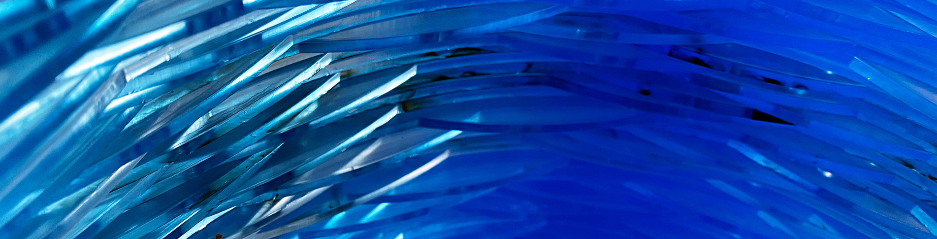 Laser cut components in clear acrylic in stack