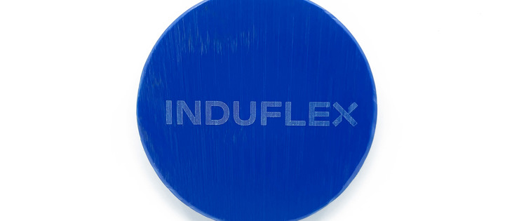 Laser engraving in food approved blue POM-C